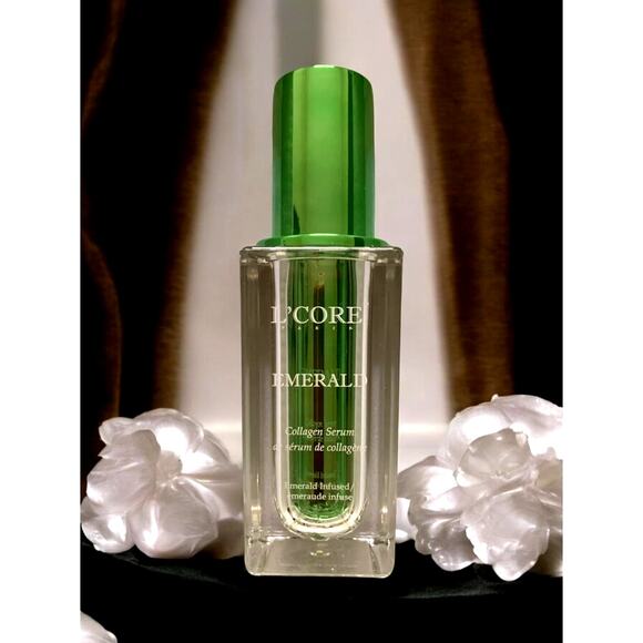 NEW L'CORE PARIS Collagen Serum Emerald Infused Beauty Product .85 oz. - Picture 1 of 5